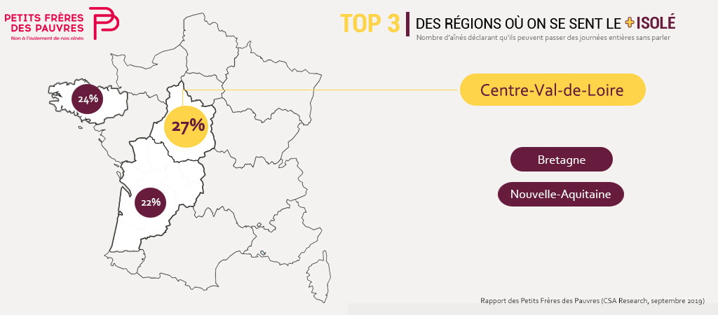 Le dernier rapport des Petits Frères des Pauvres établit un classement des régions où les personnes âgées ressentent le plus la solitude en France. © DR